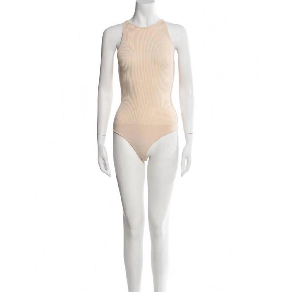 A.L.C. Cream Ribbed Body Suit